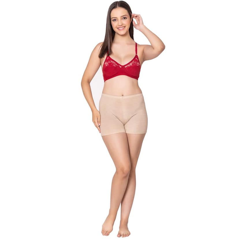 Bodycare polycotton wirefree adjustable straps designer net cup non padded bra-1535BB view 5