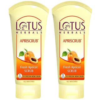 Lotus Herbals Apriscrub Fresh Apricot Scrub Natural Exfoliating Face Scrub Chemical Free180G Pack Of 2)