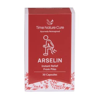 Time Nature Cure Arselin Ayurvedic Piles Medicine for Relief from Hemorrhoids, Fissures & Fistula | Reduces Pain, Itching & Bleeding | Herbal Care Supplement | 30 Capsules, Pack of 1