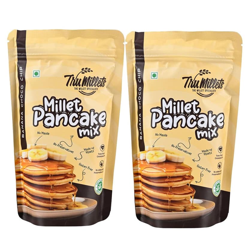Trumillets Carrot Millet Pancake | Instant Breakfast Mix | 100% Vegetarian Eggless Healthy Breakfast for Kids & Adults | No Added Maida | No Refined Sugar |Gluten Free (Each 150 Gm Pack of 2)