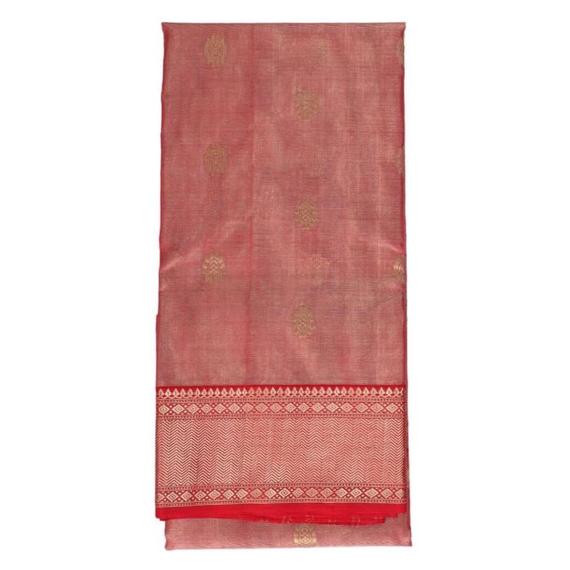 HANDLOOM CHANDERI SAREE- TISSU (ZARI+SILK MIX) WITH BLOUSE (SKU - 1SC203080621 SAREE- 53) view 4