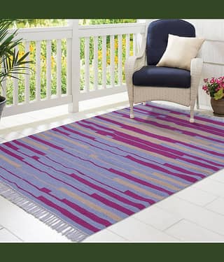 PEQURA Multi Cotton Carpet Stripes 5x7 Ft