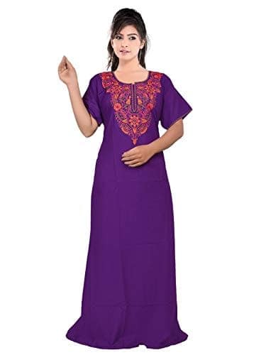 VALENCIA SLEEPWEAR Plain Patty Embroidery Gown Maxi Nightwear Nighty Lizzy Bizzy Soft Fabric view 6