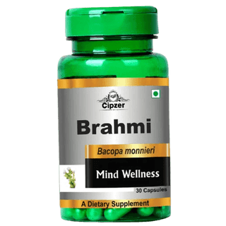 Cipzer Brahmi 60 Capsules: Pure Ayurvedic Brain Tonic for Focus, Memory & Stress Relief