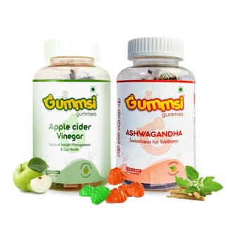 Gummsi Apple Cider Vinegar & Ashwagandha Gummies | 30 Gummies Each (Pack of 2)