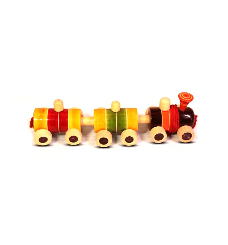 Handcrafted Wooden Pull-Along Train Toy view 2