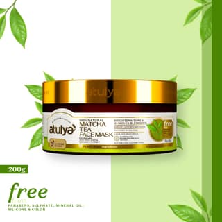 Atulya Matcha Tea Face Mask | Brightens Tone and Removes Blemishes - 200gm
