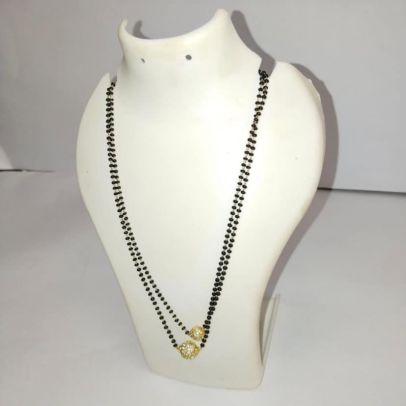 Black Beads Mangalsutra with Golden Beads for Women view 2