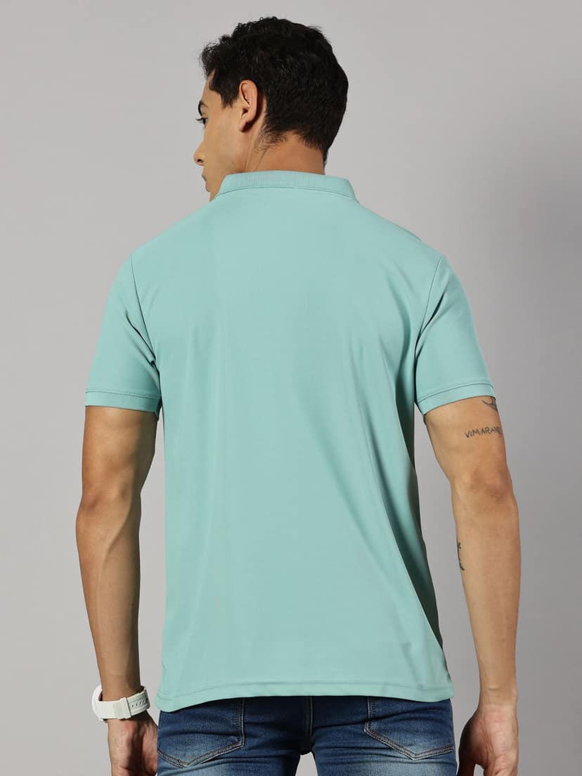Dry-fit Green Striped Polo view 4
