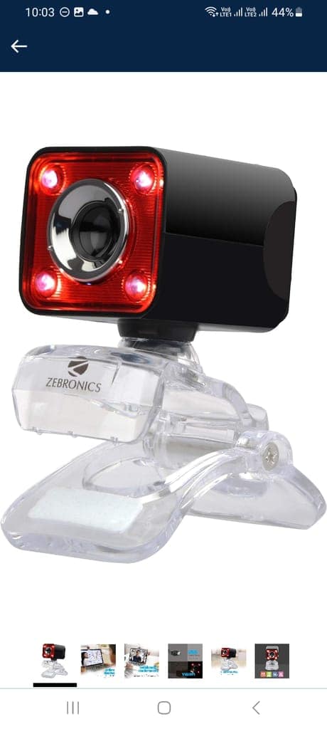 Zebronics Zeb-Crystal Pro Web Camera with USB Powered,3P Lens,Night Vision and Built-in Mic(RED) view 5