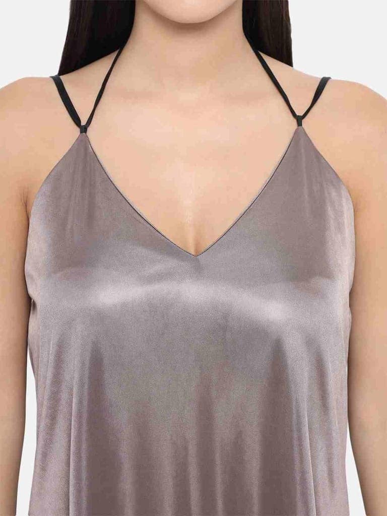 Solid Taupe Honeymoon Bridal Bikini Dress and Hot Babydoll Nightdress B37Bm view 2
