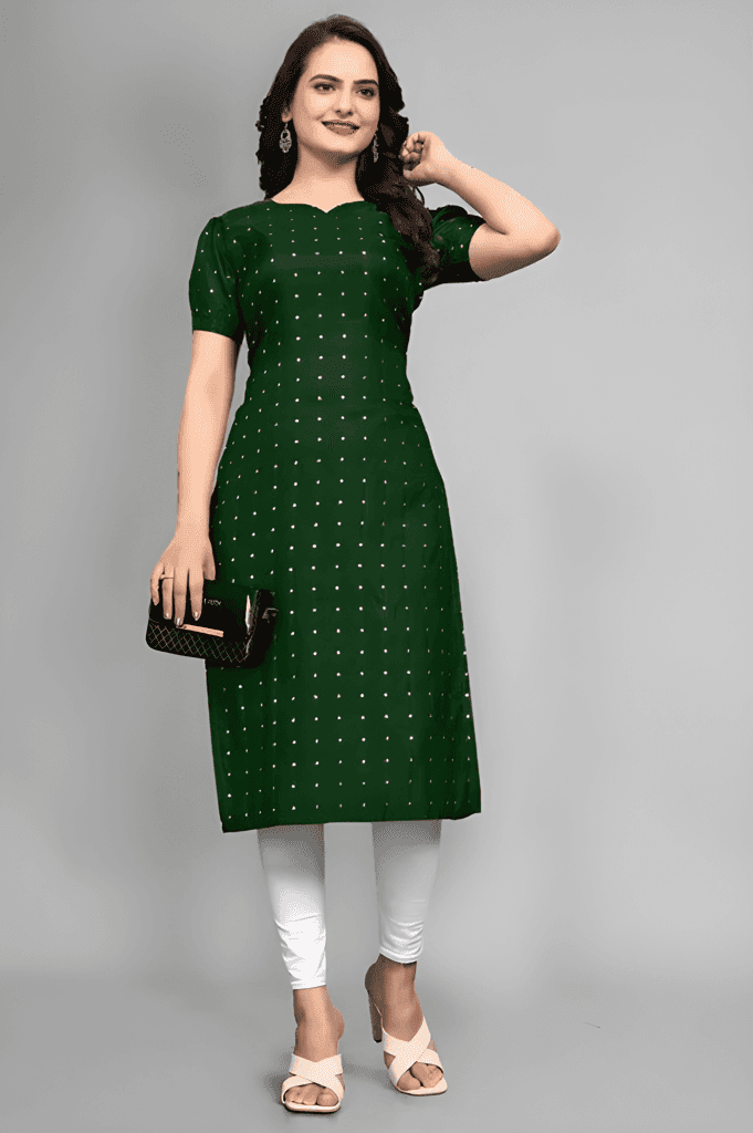 Women Kurti with Elegant Neck Design, Stylish Ethnic Fashion Wear, Trendy Indian Outfit for Daily Wear, Office, College and Family Functions