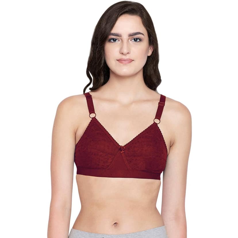Bodycare 100% Cotton Lightly Padded Non wired Tshirt Bra-Pack of 3 view 2