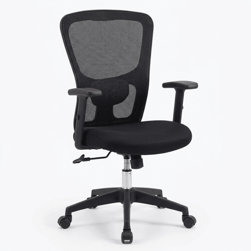 Black Ergonomic Mesh Office Chair with Armrests