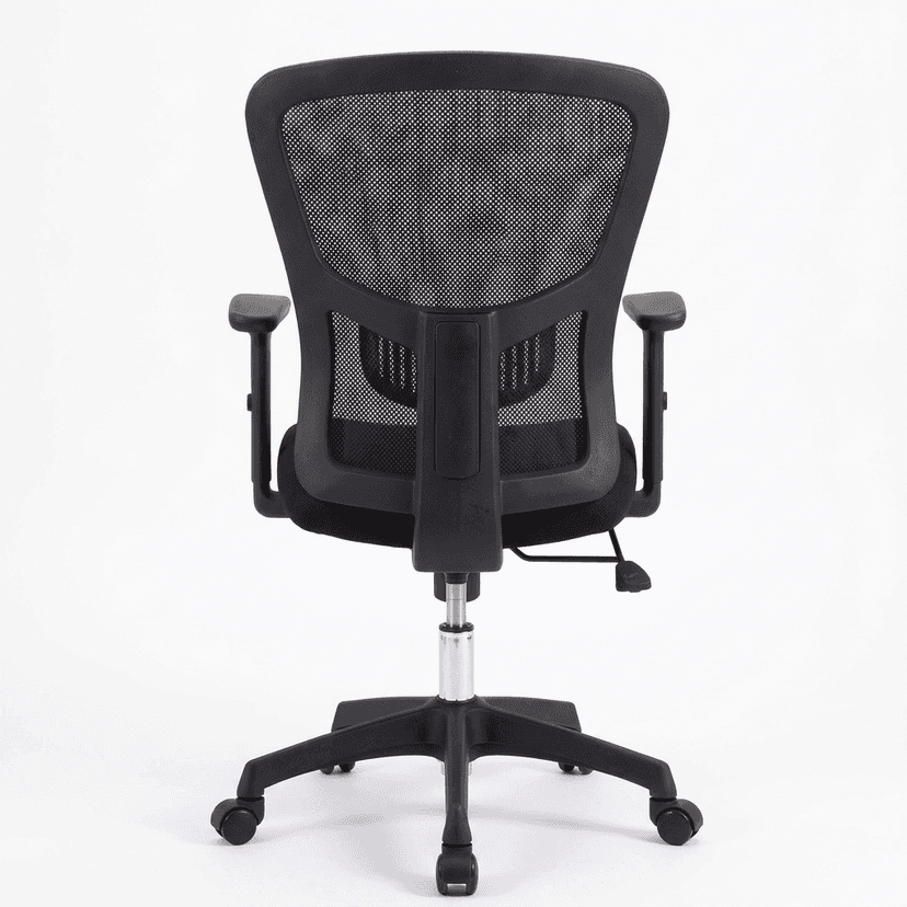 Black Ergonomic Mesh Office Chair with Armrests view 2