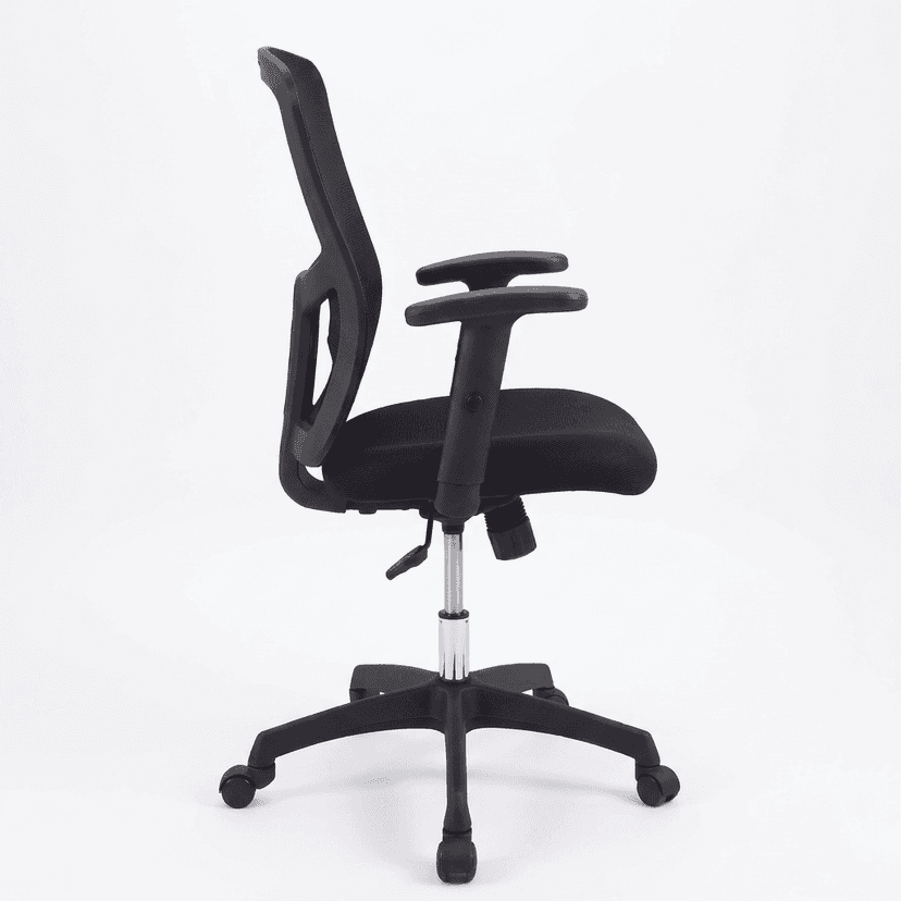 Black Ergonomic Mesh Office Chair with Armrests view 3