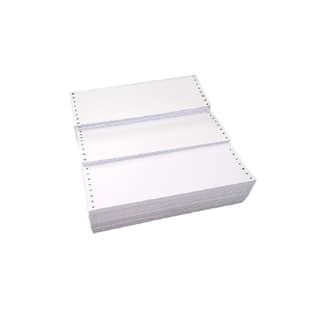 Dot Matrix Printer Paper Continuous Printer Paper, 10" x 12", White, Perforated Every 4 inch, 1000-Sheet 60 GSM