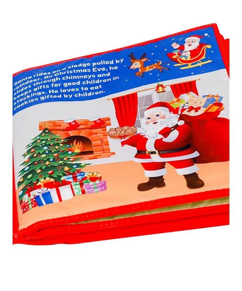 Skyculture� My First Christmas Sensory Soft Cloth Book for Babies, Baby Learning Crinkle Book, Early Education Toy, Gift for Babies Infants Toddlers - English Language view 2