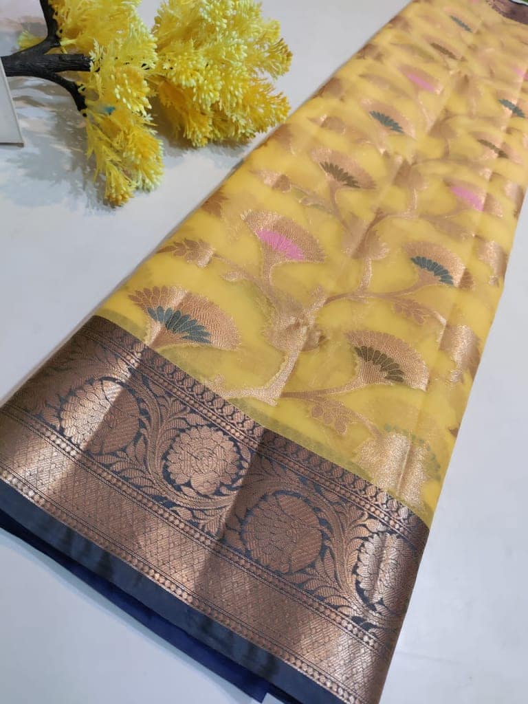 Lightweight Purple Beautifully Designed Organza Saree view 2