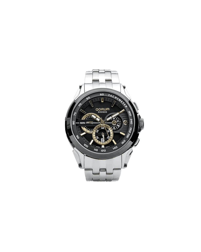 Qorum Kronos Men’s Chronograph Watch - Stainless Steel Case With White Dial view 6