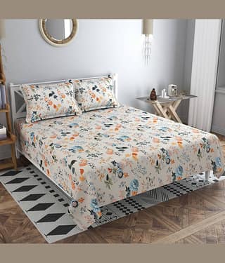 Kraftiq Homes Microfiber 1 Double Bedsheet with 2 Pillow Covers ( White )