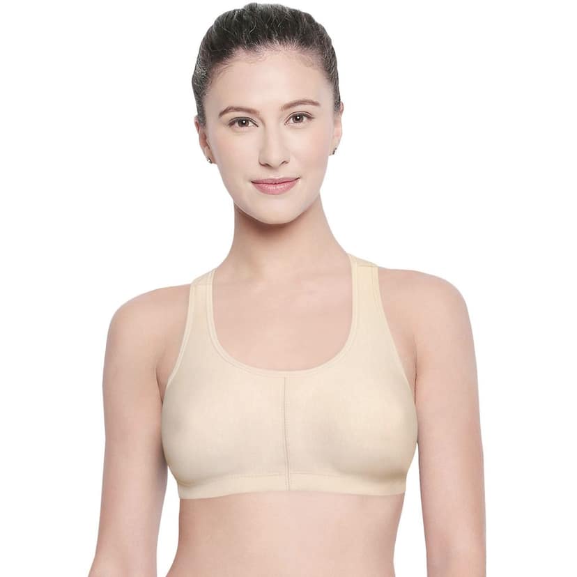 Bodycare Women Cotton Spandex Full Coverage Non Padded Sports Bra Bra E1612-S