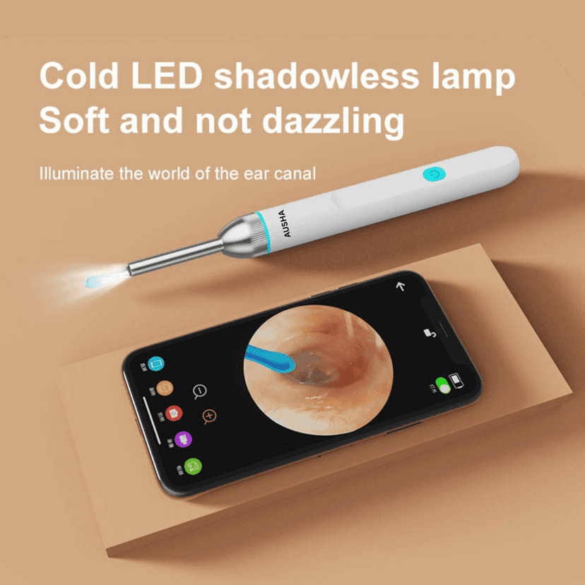 AUSHA Smart Visual Ear Cleaner | 1080p HD Camera Ear Wax Removal Tool with LED & Silicone Tips view 2