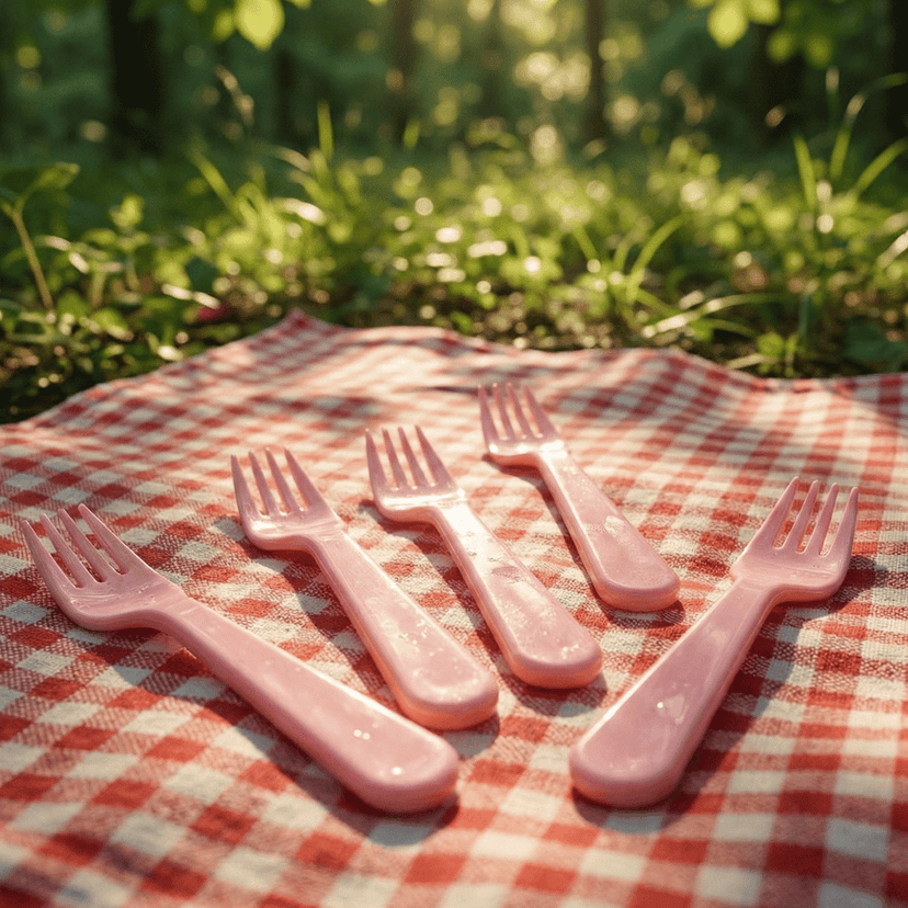 Plastic Fork Spoon Set – 5-Piece Durable Cutlery view 2