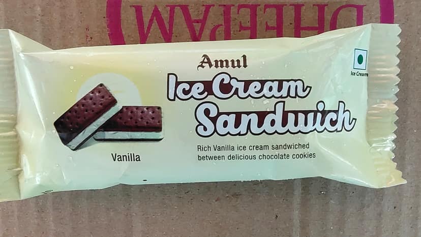 Amul ice cream sandwich vanilla