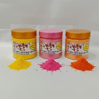 KUTUMB HERBAL ORGANIC GULAL PACK 0F 3 YELLOW, PINK,ORANGE(600GM)-FREE 100 GM PACK