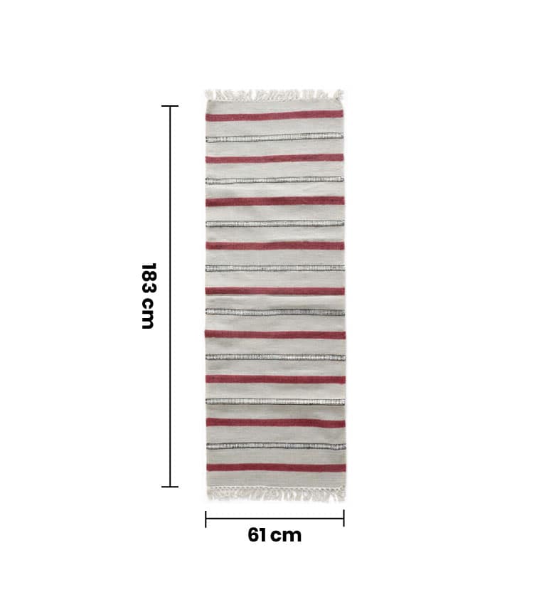 Handloom Punja Durrie Carpet | Traditional Cotton Handwoven Floor Carpet view 5