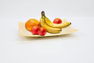 Aluminium Curve Shaped Rectangle Platter with Embossed Floral Decaling Pattern, Unique Metal Creation