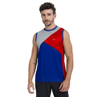 FTX Men Colorblock Round Neck Sleeveless Tshirt
