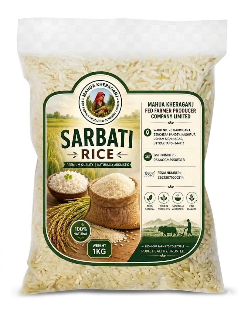 Mahua Kheraganj Sarbati Rice - Premium Naturally Aromatic (1kg)