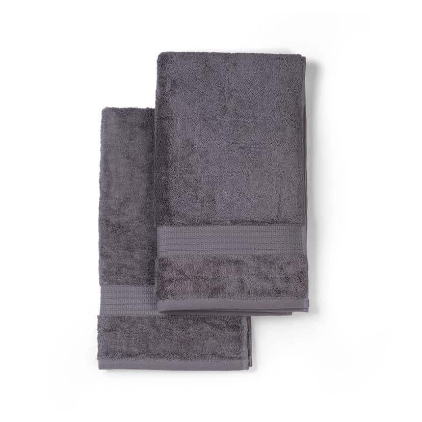 Feather & Spun Organic Cotton Hand Towel (Pack of 2) | Lavender Fragrance | GOTS Certified | Anti Microbial | Fade Resistant | Double Needle Stitch | 550 GSM | 76 cms x 45 cms view 2