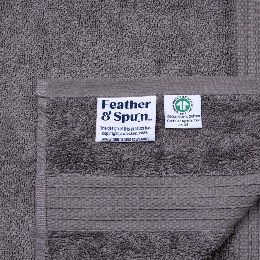 Feather & Spun Organic Cotton Hand Towel (Pack of 2) | Lavender Fragrance | GOTS Certified | Anti Microbial | Fade Resistant | Double Needle Stitch | 550 GSM | 76 cms x 45 cms view 3