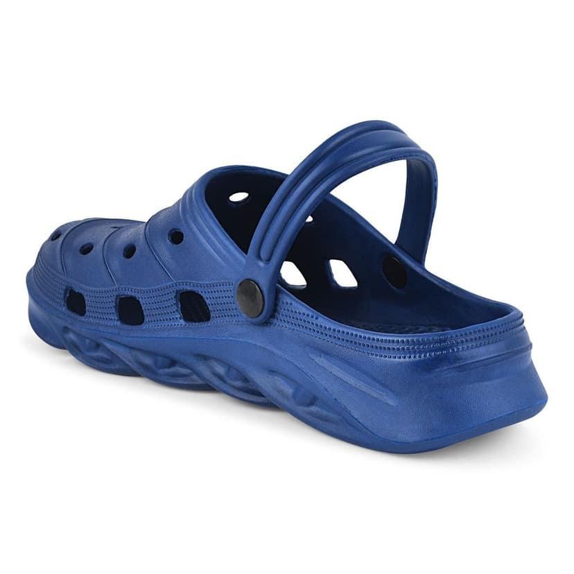 Paragon Navy Blue Ultra-Comfortable Self-Design Clogs for Men view 2