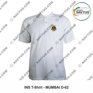 ArmyNavyAir Indian Navy INS Mumbai T-Shirt (Large) | Premium Polo | Casual & Defence Wear