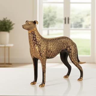 Brass Table Decor Showpiece Dog Statue (ANMAS047 A)
