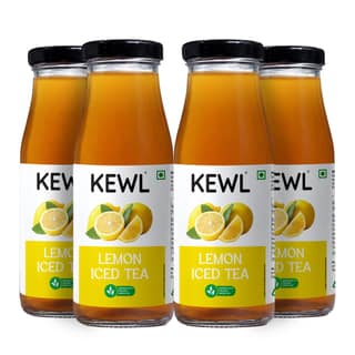 KEWL Iced Tea Lemon - Ready to Drink, Non Carbonated Ready To Drink | No Preservatives | No Added Colors | No Artificial Flavour | 200ml x 4 Pack
