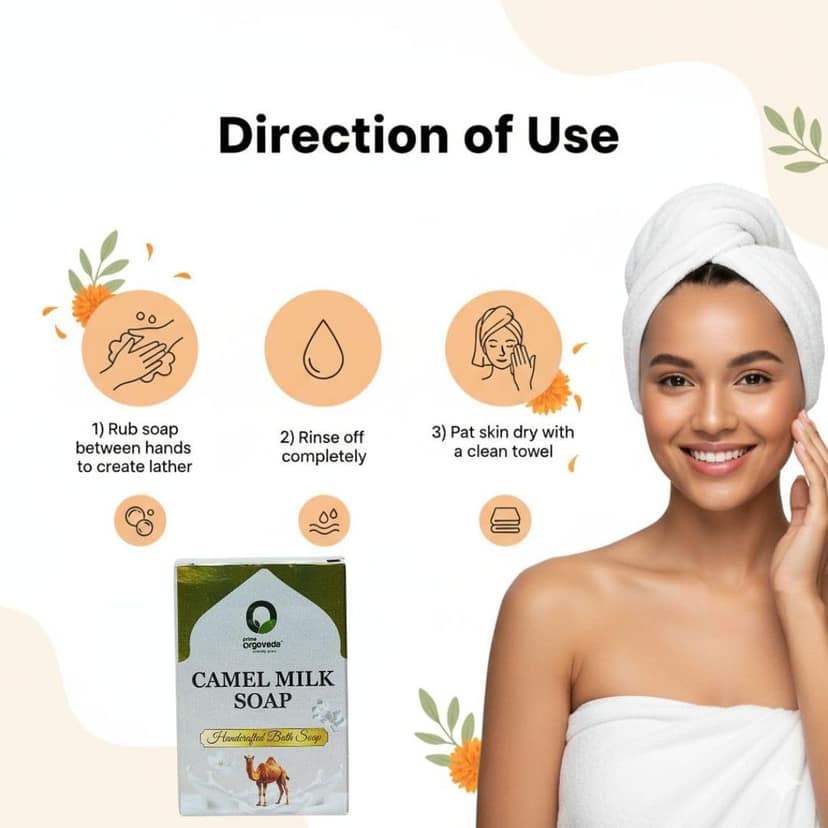 Camel Milk Soap (Pack of 2) | 125g Natural Handmade Milk Soap | Deep Moisturizing & Skin Nourishing | Gentle Herbal Bath Soap | Chemical-Free Body Soap view 3