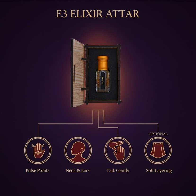 alnaqi fragrances Elixir Attar Perfume Oil Unisex | Alcohol-Free Arabian Attar with Warm Oriental, Sweet & Woody Notes | Long-Lasting Roll-On Concentrated Perfume Oil view 4