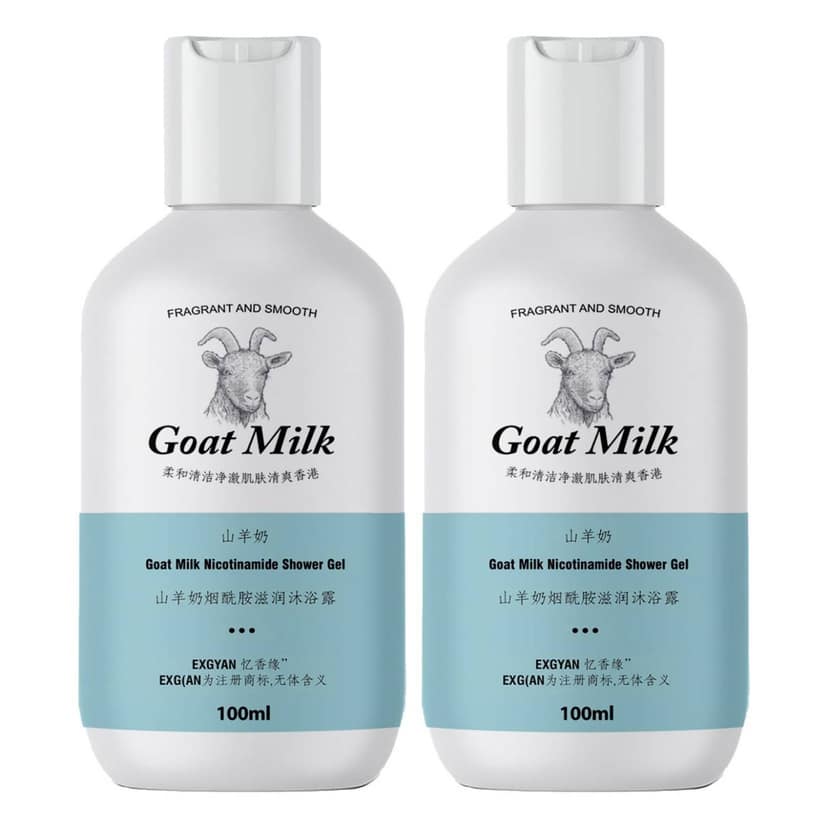 Velocius Enterprise Goat Milk Mousse Body Wash Moisturizing Shower Gel, Hydrating Body Care for Women and Men, Korean Radiance Butter (100ml) (2pcs)