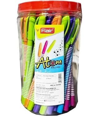 Flair Atom Ball Pen Jar Pack Blue Ink, Set Of 50 Ball Pens