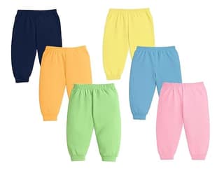 Cotton Pajama Pants for Baby Boys and Baby Girls (Pack of 5)