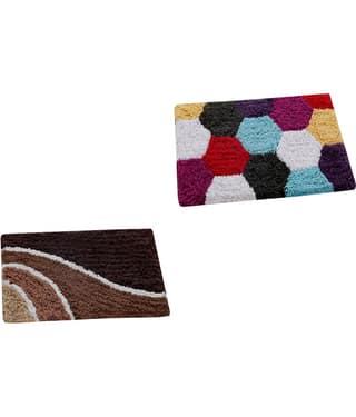 Aazeem Antiskid Cotton Door Mat ( 60 X 40 cm ) Set of 2 Aqua
