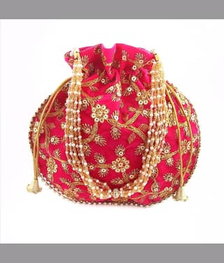 Apratim Pink Silk Potli