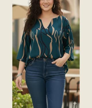 HF WARD Women's Cotton Regular Top ( Blue )