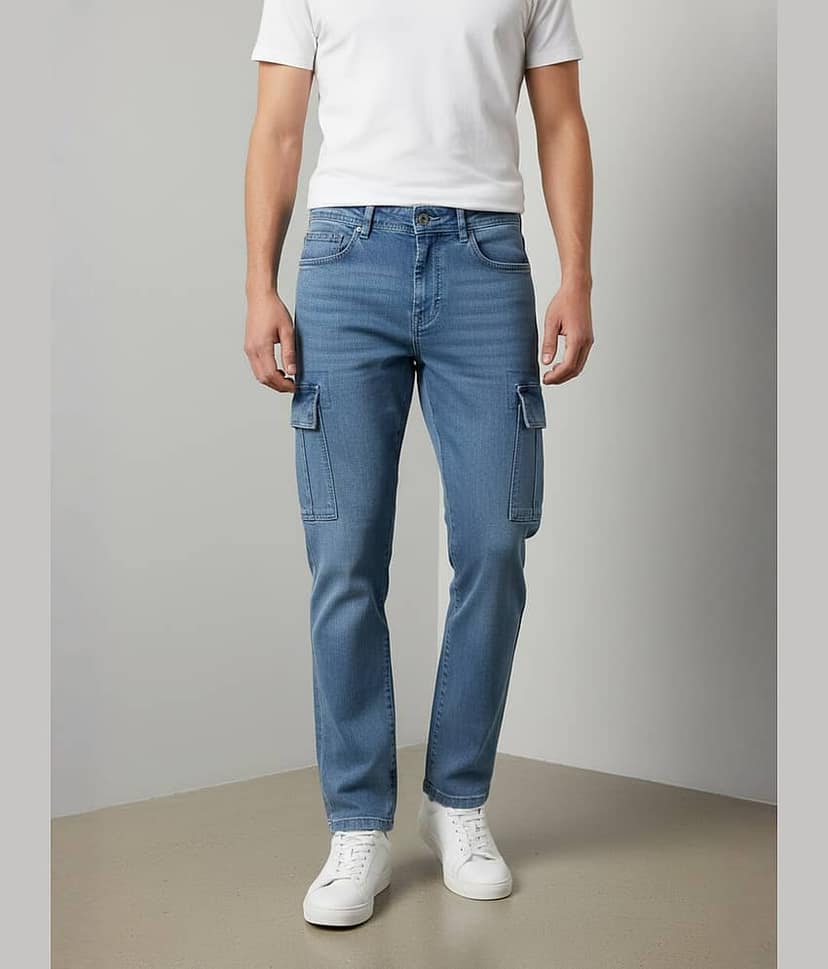 plounge Clean Look Men's Jeans - Blue ( Pack of 1 )