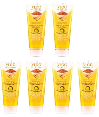 Vlcc Ayurveda Natural Fairness Chandan & Kesar Face Wash ,100Ml(Pack Of 6)